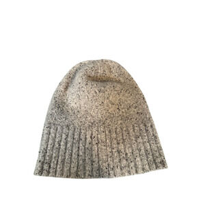 Gray Ribbed Knit Winter Beanie Hat Women OS